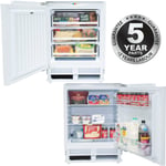 SIA Built In White Integrated Under Counter Fridge And Freezer Twin Pack