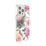 PopSockets: PopCase Phone Case for iPhone 13 Pro with a Repositionable PopGrip Slide Phone Stand and Grip with a Swappable Top - Vintage Floral