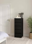 Dmora - Commode Joelle, Commode Polyvalente, Commode de Chambre, Meuble avec Tiroirs, 50x40 h111 cm, Noir