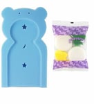 First Step Blue Newborn Baby Bath Support Foam Mat Safety Sponge & 4 sponge toys