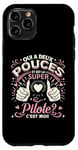 Coque pour iPhone 11 Pro Une Super Pilote Cadeau Pilote Avion Femme Aviation