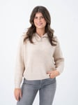 Only Baker Long Sleeve Zip Pullover Knit - Dame - Beige - XL