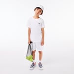 Lacoste Boys Sport Breathable Cotton Blend T-Shirt White, M