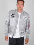 Alpha Industries Mens Ma-1 Vf Nasa Bomber Jacket in Silver material_nylon - Size Large