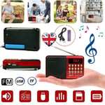 Rechargeable Mini Digital Portable FM Radio USB MP3 Music Player SD Card Speaker