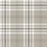 Muriva Kelso Mushroom White Taupe Check Wallpaper Country Tartan Plaid Stripe