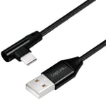 LogiLink Vinklad USB-C kabel USB 2.0 Max 3A 0.3m