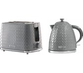 DAEWOO Argyle SDA1871GE Jug Kettle & 2-Slice Toaster Bundle - Grey, Silver/Grey