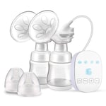 Breast Pump, Rechargeable Double Wearable Breast Pump with Massage Mode LCD