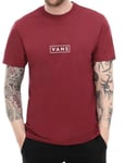 VANS Mens Syrah Dark Red Easy Box Classic Short Sleeve T Shirt | Size Small