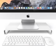 Desire2 Monitor Stand Riser, Silver Aluminium For Mac/PC Monitor,