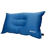 AKTIVE Oreiller Gonflable de Camping, Bleu, 45 x 27 x 12 cm, Coussin Gonflable de Voyage, Accessoires de Plage, matériau Nylon et TPU, Pliable Compact, avec Sac de Transport (63082)