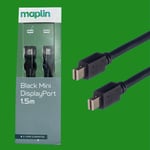 Mini DisplayPort 1.5m 1080p 4K Digital Video HD for PCs, TVs and Monitors Maplin