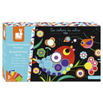 Janod - Coffret Gommettes Rondes Printemps - Les Ateliers du Calme - Kit Loisir Créatif Premier âge - Apprentissage Motricité fine et Concentration - Dès 3 ans, J07880