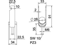 Obo Bs-H2-K-28 Ft U-Klämma 2056 2F 22-28Mm Varmförzinkad 1186223 50 (1186223)