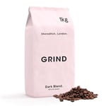 Grind Dark Blend Coffee Beans – 1kg Bag of Whole Coffee Beans – Dark Roast – Suitable for All Coffee Machines – 100% Arabica Beans