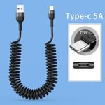 3 in 1 66W  Retractable Coiled Fast Charging Cable for iPhone Samsung Mobiles