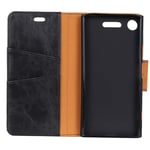 Mipcase Flip Phone Cover for Sony Xperia XZ1 compact, Leather Case Business Wallet Case with [Card Slots], Kickstand Phone Cover Magnetic Closure Phone Case for Sony Xperia XZ1 compact (Black)