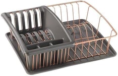 Metaltex Aquatex Copper Dish Drainer with Tray, Metal, Copper, 37 x 33 x 63 