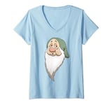 Disney Snow White And The Seven Dwarfs Sleepy Big Face V-Neck T-Shirt