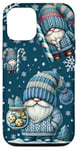 Coque pour iPhone 12/12 Pro Blue Christmas Gnome For Winter Christmas Cookies For Xmas