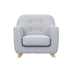 Miliboo - Fauteuil enfant scandinave en tissu gris clair et bois clair norkid