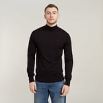 Premium Core Mock Neck Knitted Sweater - Black - Men