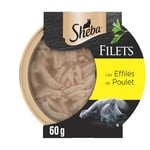 Sheba Domes Filets – Nourriture humide pour chat adulte – Filets des effilés de poulet, Pack de 2 x (16x60g)