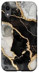 iPhone XR Black Stained Glass Abstract White Elegant Stone Case