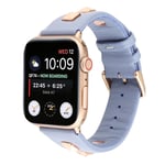 Apple Watch Series 4 40mm äkta läderarmband med fästanordning i roséguld - Ljuslila