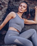 Workout Empire Core Longline Bra Top, Silver Grey - S