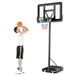 135-305cm Portable Basketball Hoop Wheels Height Adjustable Basketball Backboard