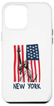 Coque pour iPhone 12 Pro Max New York Statue de la Liberté Drapeau USA Big Apple NYC