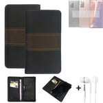 Wallet Case + headphones for Galaxy Note 20 LTE Protective Cover Brown