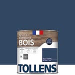 TOLLENS - Peinture extérieure bois 2 en 1 - Ultra Résistante - Finition Satin - Laque Riche en Résine - Pour Toute Boiserie Extérieure - Sans Sous-Couche - Satin - Bleu Marin - 2L = 32m2