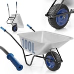 Brouette de Jardin TIMBERTECH® - Max. 210 kg, Pneu Ø40cm, Capacité 100l - Bleu