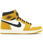 Baskets montantes Nike  NIKE AIR JORDAN 1 MID MOUTARDE BLANC