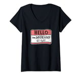 Womens Funny Name Tag - Hello I'm Gardening Go Away - Gardening V-Neck T-Shirt