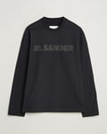 Jil Sander Round Collar Tonal Logo Crew Neck Black