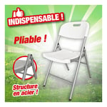 Outiror - Chaise pliable structure acier, assise en résine