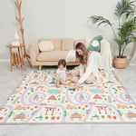 Tapis de Jeu Pour Enfant 180x200x1,5cm Tapis de Sol XXL en Mousse Epais Pliable Reversible - Tapis d'éveil pour Bébé - Tapis de Motricité Favorisant le Développement Sensoriel cadeau bébé