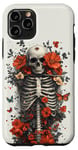 iPhone 11 Pro Skeleton Ribcage Anatomy with Flowers Butterflies Case