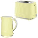 Russell Hobbs Eden Kettle & 2 Slice Toaster Kitchen Set (Lemon Yellow)