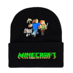 Minecraft Speltryckad Beanie Stickad Mössa Barn Pojkar Flickor Unisex Trend Klassisk Vinter Ull Varm Skidmössa Vändbar Present DB B