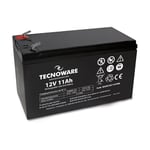 Tecnoware Batterie au plomb étanche 12 V Capacité 11 Ah - pour Onduleur, Systèmes de vidéosurveillance et alarme - Cosse Faston 6,3 mm - Dimensions 15,1 x 9,4 x 6,5 cm