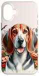 iPhone 16 Plus American English Coonhound Dog Halloween Watercolor Artwork Case