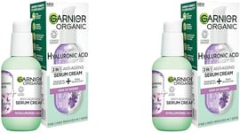 Garnier Organic Lavandin & Hyaluronic Acid Serum Cream, 2In1 Formula with Hyalur