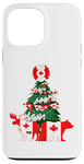 Coque pour iPhone 13 Pro Max Pull de Noël moche avec drapeau canadien et arbre de Noël