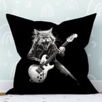 Rockstar cat kitaratavaraa miehille ja naisille malleja punk rock kissa soittaa kitaraa rockstar kitaristi kuvio samettinen tyynynpäällinen neliömäinen tyyny tyynynpäällinen koristeellinen tyynynpäällinen