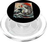 Catzilla Cat Art japonais Cadeau amusant pour homme, femme, enfant PopSockets PopGrip pour MagSafe